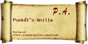 Puskás Anilla névjegykártya